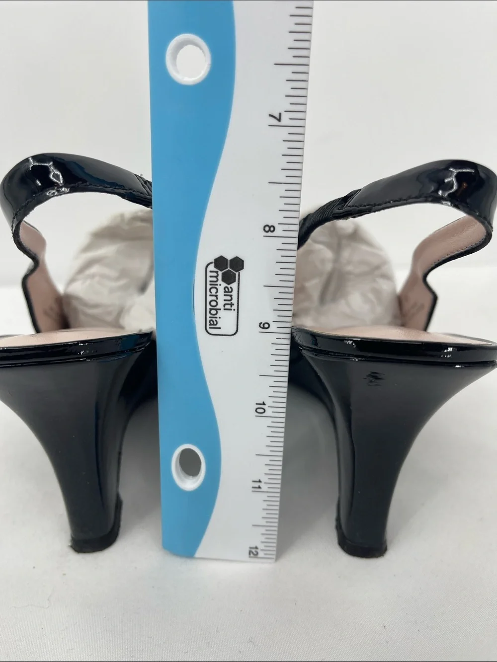 Talbots Black Patent Peep-Toe SIZE 8B LEATHER Slingback wedge Heels NWOT